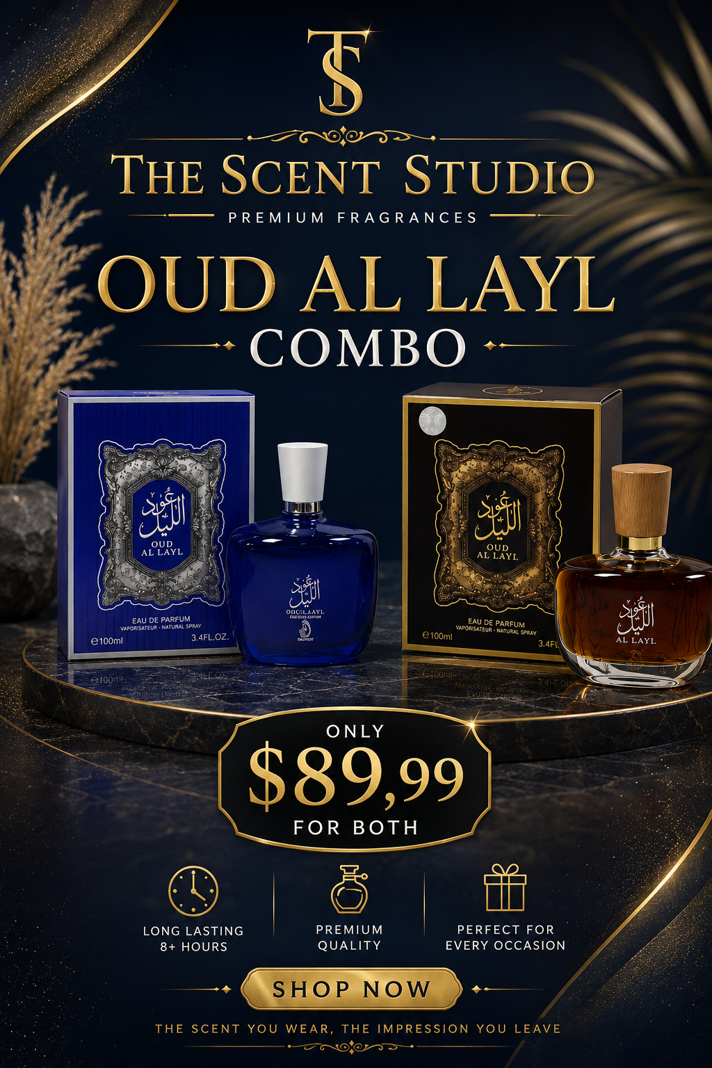 Combo oud al layl + midnight edition 100'ml each